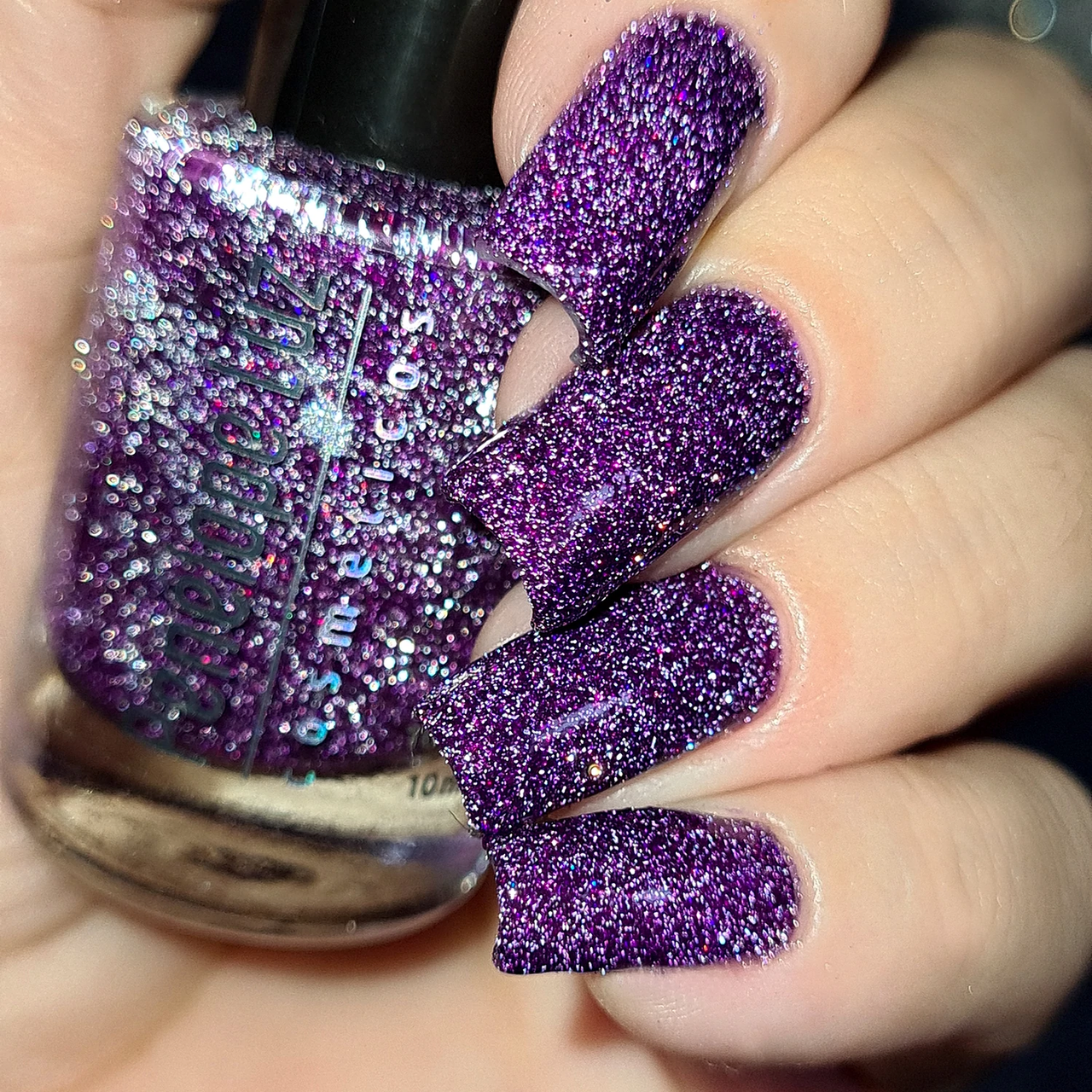 Starrily Damsel - Purple Lilac Glitter Holographic Nail Polish - 15 ml