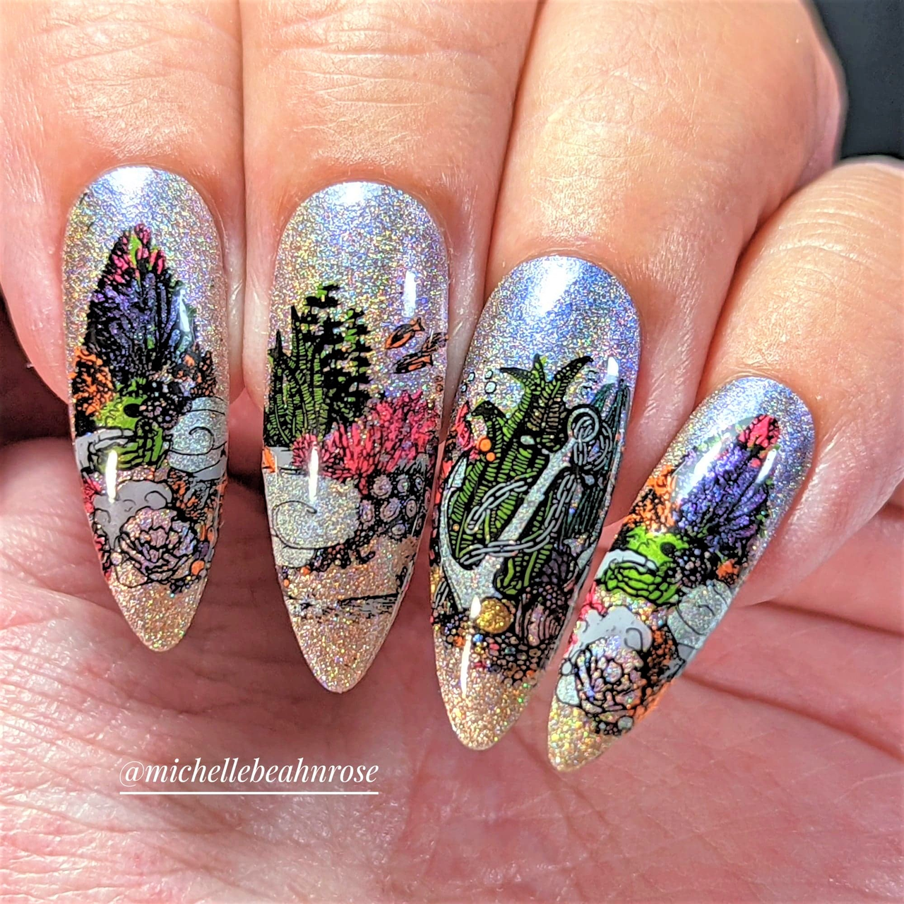 BeReef in Adventure nail stamping plate by Lantern & Wren