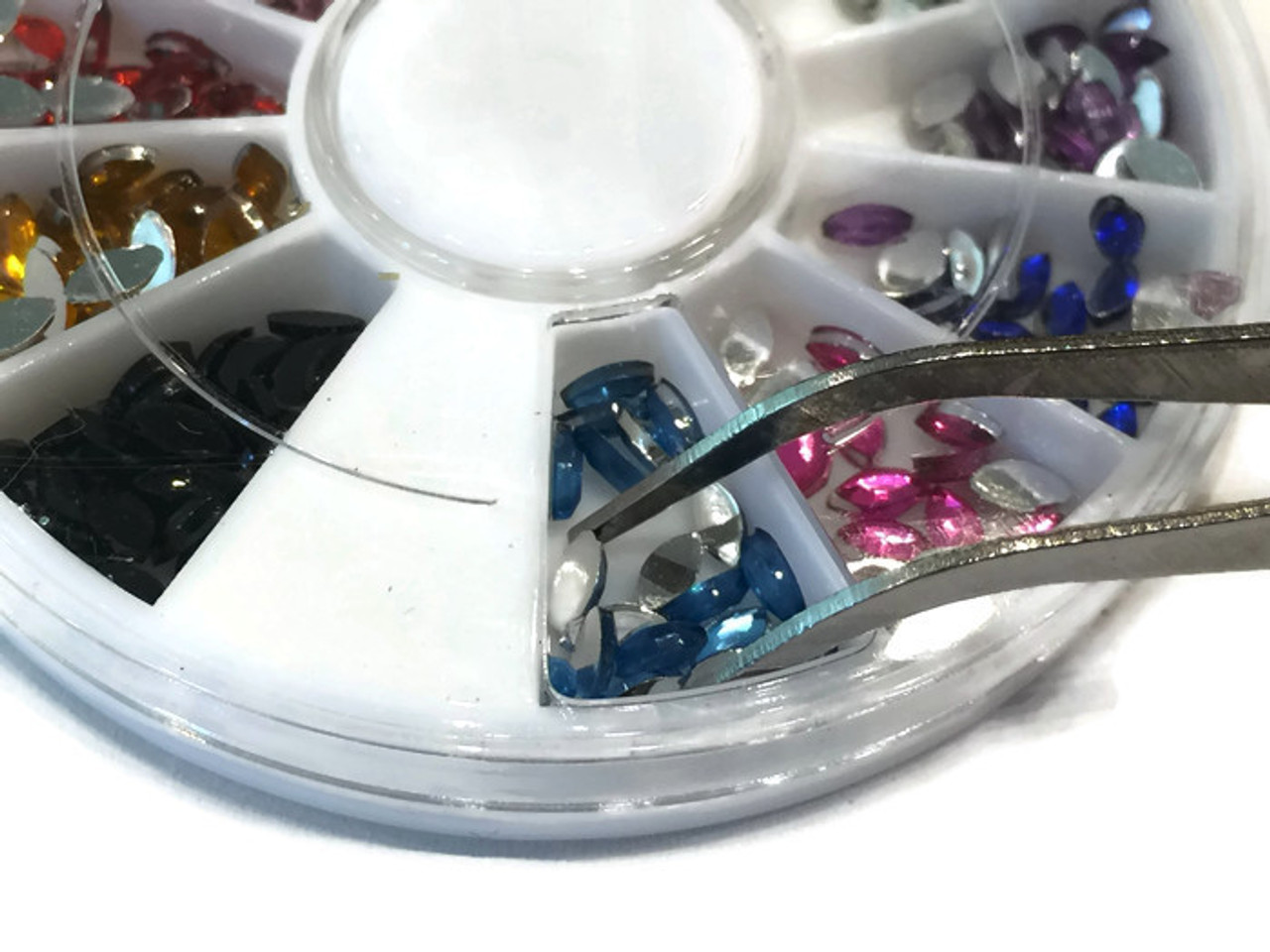 Curved Tweezers for Picking up Rhinestones