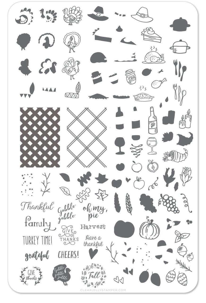 Give Thanks! (CjS H-15) - Nail Stamping Plate