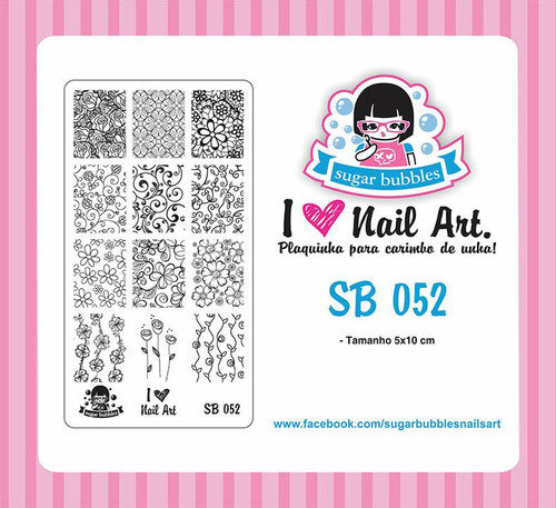 Sugar Bubbles SB052 nail stamping plate, available in the USA at www.lanternandwren.com.