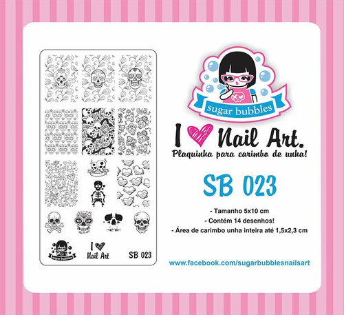 Sugar Bubbles SB023 nail stamping plate, available in the USA at www.lanternandwren.com.