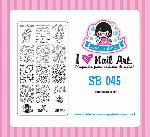 Sugar Bubbles SB045 nail stamping plate, available in the USA at www.lanternandwren.com.