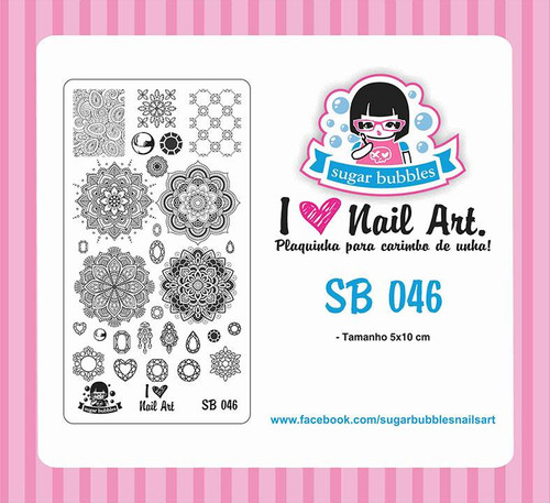 Sugar Bubbles SB046 nail stamping plate, available in the USA at www.lanternandwren.com.