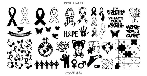 Dixie Plates Awareness mini stamping plate. Available in the USA at www.lanternandwren.com.