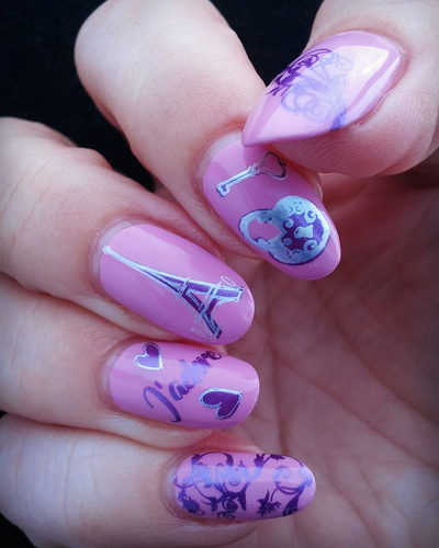 A Taste of France nail stamping plate by Clear Jelly Stamper. Available in the USA at www.lanternandwren.com