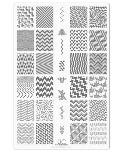 Get Chevron 2 nail art stamping plate by Uber Chic. Available at www.lanternandwren.com.