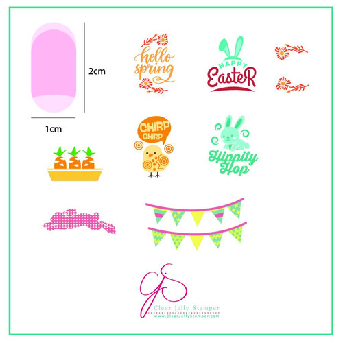 Hippity Easter nail stamping plate, available at www.lanternandwren.com.