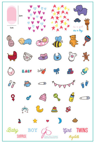 Little Blessings nail stamping plate by Clear Jelly Stamper, available at www.lanternandwren.com.