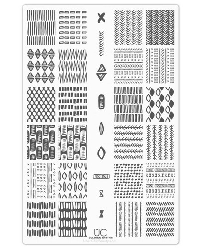 Uber Chic Cultural Rhythm nail stamping plate, available at www.lanternandwren.com.