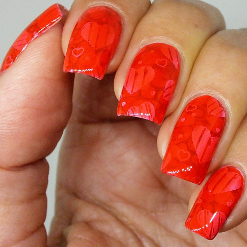 #Allthehearts Valentine's nail stamping plate. Available exclusively at www.lanternandwren.com.