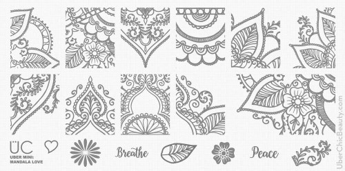 Mandala Love - Uber Mini Nail Stamp Plate