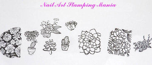 Succulents - Uber Mini Nail Stamp Plate