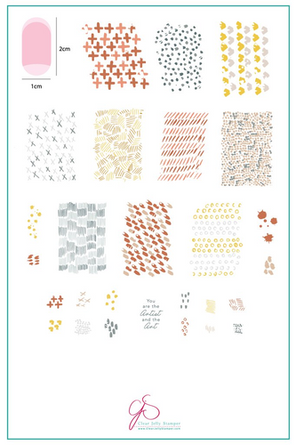 Whispers 2 nail stamping plate by Clear Jelly Stamper, available at www.lanternandwren.com.