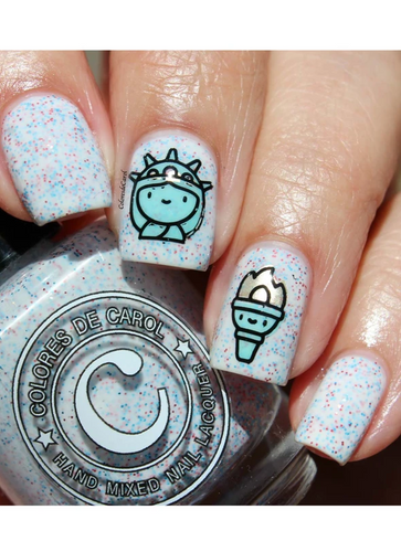 Fourth of July Kawaii Nail Stamp Plate by Uber Chic, available at www.lanternandwren.com.