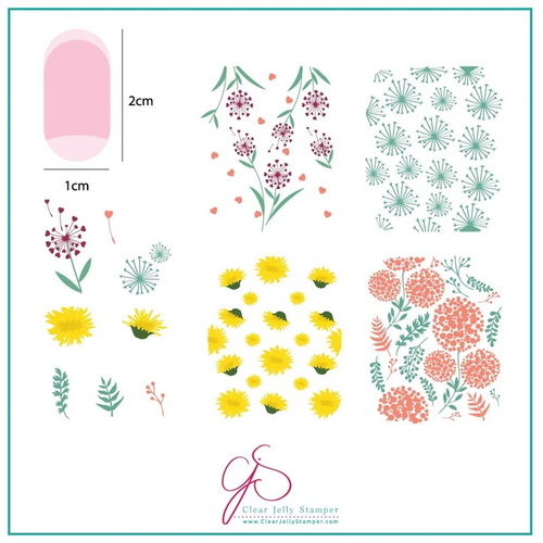 In the Wind Dandelion stamping plate by Clear Jelly Stamper, available at www.lanternandwren.com.