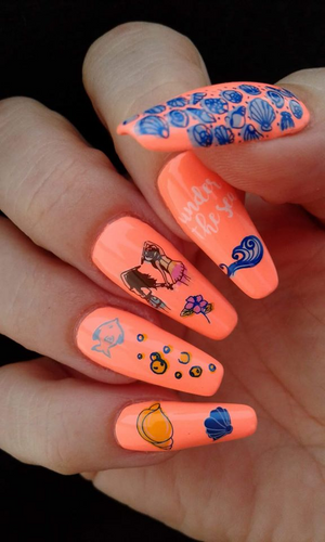 Beach Day nail stamping plate by Clear Jelly Stamper, available at www.lanternandwren.com.