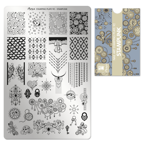 Moyra Stampingplatte 08 Geometry – Nagelstempelplatte Mit 20 Motiven, 9,5x14,5 Cm