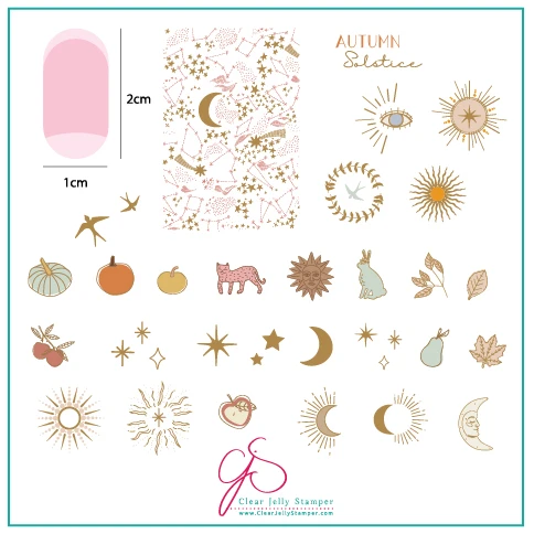 Clear Jelly Stamper Autumn Solstice stamping plate, available at www.lanternandwren.com.