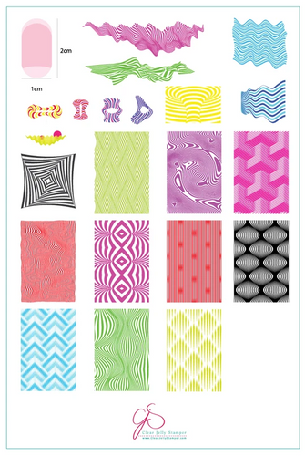 We be Trippin nail stamping plate by Clear Jelly Stamper, available at www.lanternandwren.com.