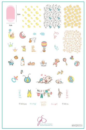 Clear Jelly Stamper It's a Baby! stamping plate, available at www.lanternandwren.com.