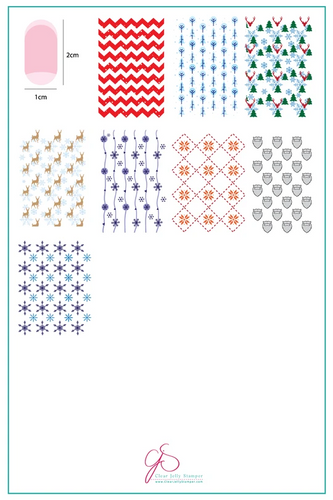 Deck the Halls holiday nail art plate by Clear Jelly Stamper, available at www.lanternandwren.com.