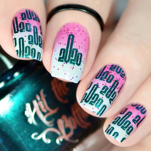 Bah Humbug 02 Christmas nail stamping plate by Hit the Bottle, available at www.lanternandwren.com.