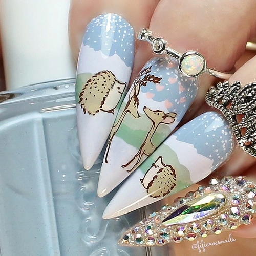 Sweetest Season holiday nail art plate by Clear Jelly Stamper, available at www.lanternandwren.com.