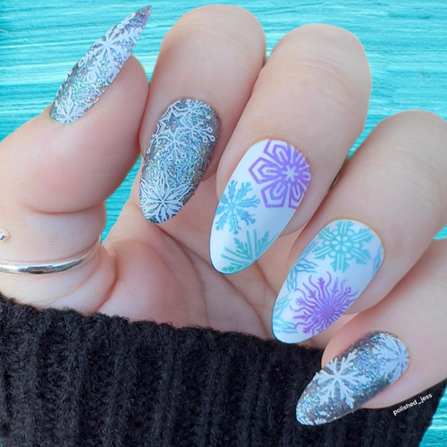 Snow Day 2, Lantern & Wren Mini Nail Stamping Plate, available at www.lanternandwren.com.