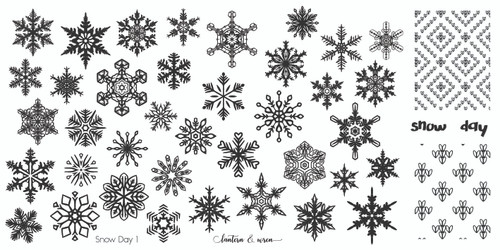 Snow Day 1, Lantern & Wren Mini Nail Stamping Plate, available at www.lanternandwren.com.
