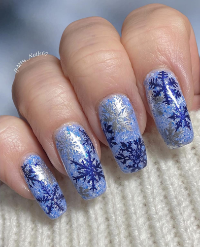 Snow Day 1, Lantern & Wren Mini Nail Stamping Plate, available at www.lanternandwren.com.