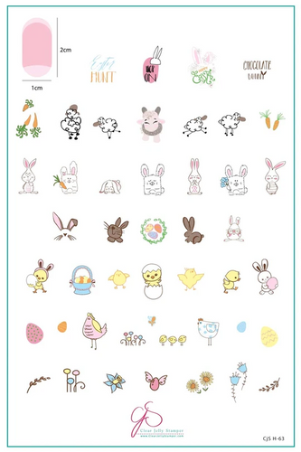 Easter nail art plate by Clear Jelly Stamper, available at www.lanternandwren.com.