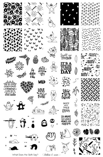 What Does the Sloth Say Lantern & Wren nail stamp plate, available at www.lanternandwren.com. What Does the Sloth Say Lantern & Wren nail stamp plate, available at www.lanternandwren.com.