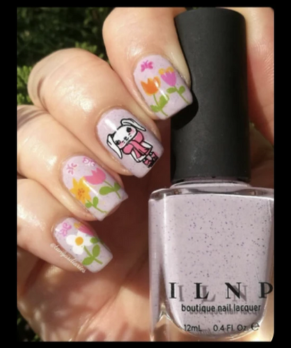 Hipster Bunnies Easter nail art plate by Clear Jelly Stamper, available at www.lanternandwren.com.