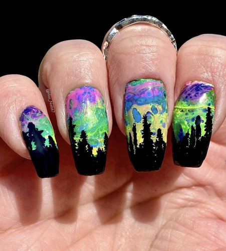 Scenic Escape nail stamping plate. Available in the USA at www.lanternandwren.com.