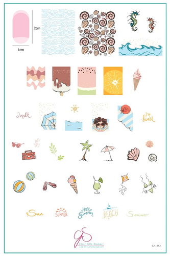 I Melt for Summer nail art stamping plate by Clear Jelly Stamper, available at www.lanternandwren.com.