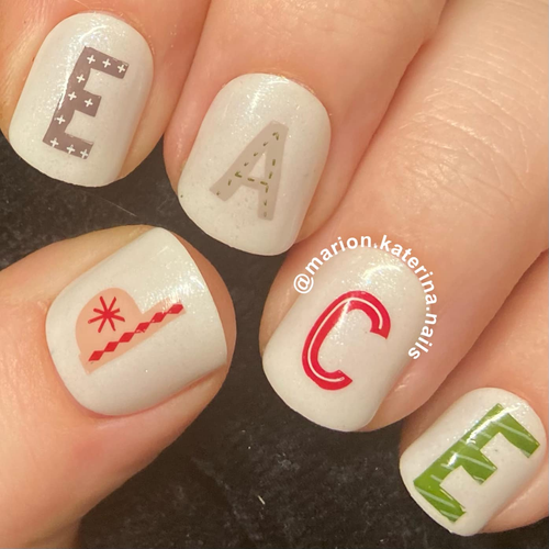 Love, Peace, Joy (CjS-C-66) - Nail Stamping Plate