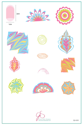 Clear Jelly Stamper Water Marbles, Valentine's nail stamping plate. Available at www.lanternandwren.com.