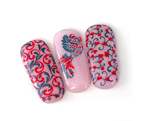 Clear Jelly Stamper English Garden Swirls nail stamping plate. Available at www.lanternandwren.com.