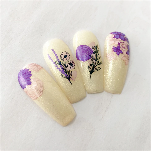 Clear Jelly Stamper Field of Flowers nail stamping plate. Available at www.lanternandwren.com.