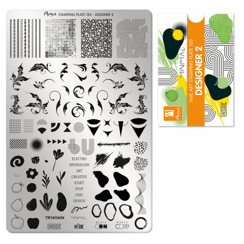 Moyra 120, Designer 2 nail stamping plate. Available at www.lanternandwren.com.
