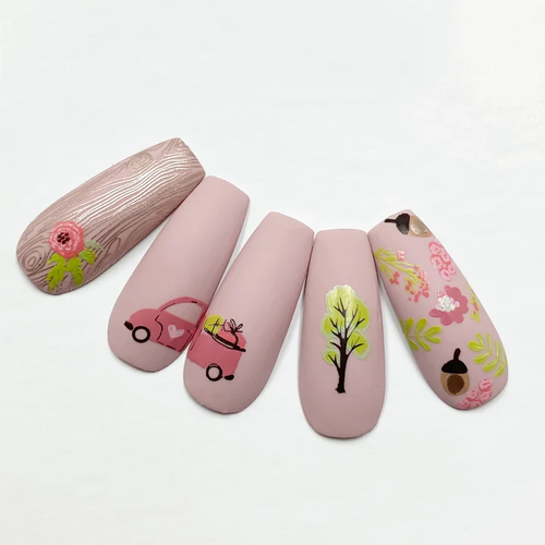 Clear Jelly Stamper On the Road Again nail stamping plate. Available at www.lanternandwren.com.