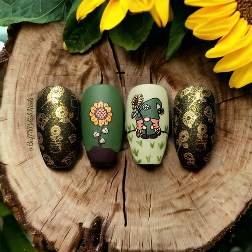 Gnome What I Mean, nail stamping plate by Lantern & Wren. Available exclusively at www.lanternandwren.com.