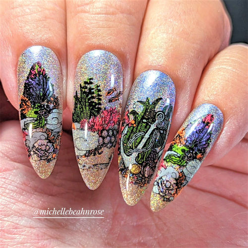 BeReef in Adventure nail stamping plate by Lantern & Wren. Available exclusively at www.lanternandwren.com.