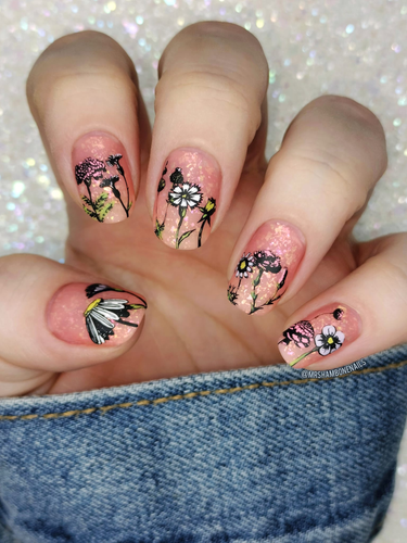 Flora & Fauna 2 nail stamping plate by Lantern & Wren. Available exclusively at www.lanternandwren.com.