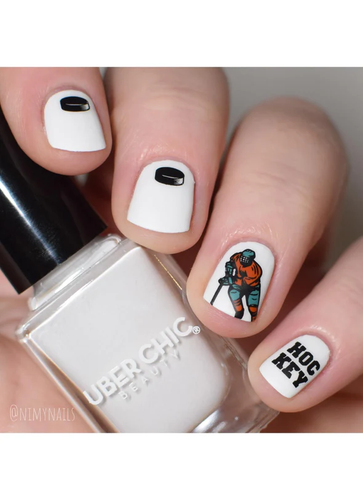 Uber Chic Hockey is Life nail stamping plate, available at www.lanternandwren.com.