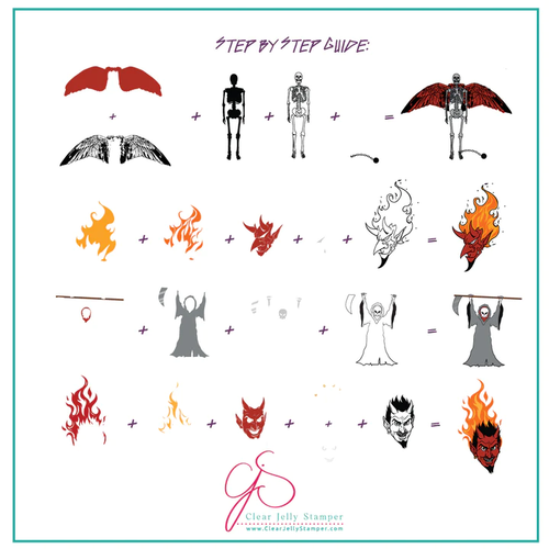 Clear Jelly Stamper Halloween nail stamping plate, available at www.lanternandwren.com.