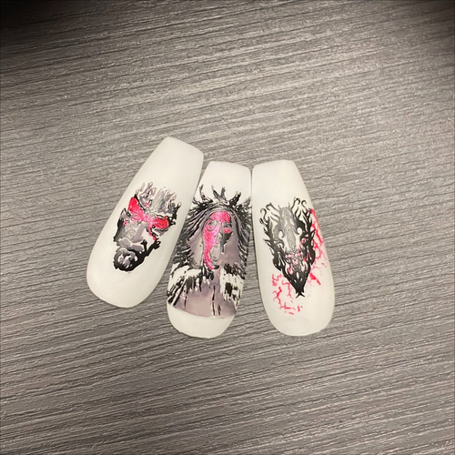 Clear Jelly Stamper scary Halloween nail art plate Nightmare, CJSH-82, available at www.lanternandwren.com. 