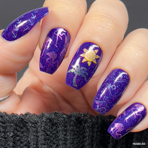 Salty Vibes Lantern & Wren summer nail stamp plate, available at www.lanternandwren.com.