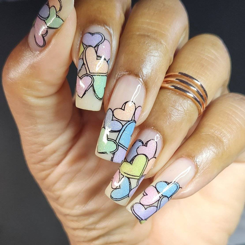 Valentine's Backgrounds nail stamping plate. Available exclusively at www.lanternandwren.com.